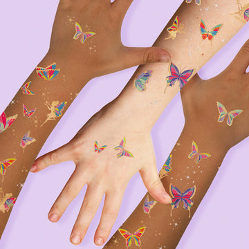 Flash Tattoos Butterfly Garden kids temporary tattoo pack. Over 62 metallic kids magical fairy inspired tattoo stickers @FlashTattoos